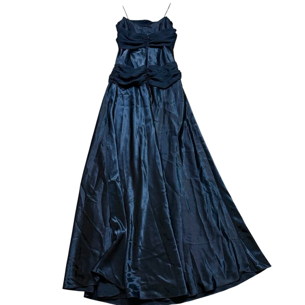 Cache Vintage Drop Waist Draped Chiffon Spaghetti Strap Dress 6